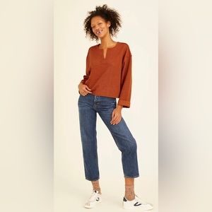 Urban Outfitters Jax Inside Out Notch Neck Top-Size XL